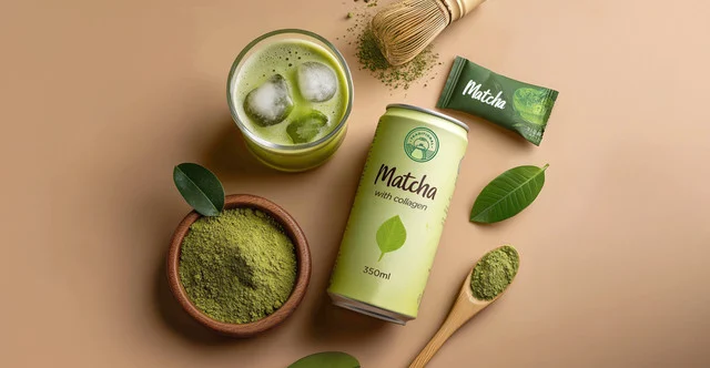 Ready-to-drink matcha beverages in cans and bottles showing the growing RTD matcha market in functional drinks